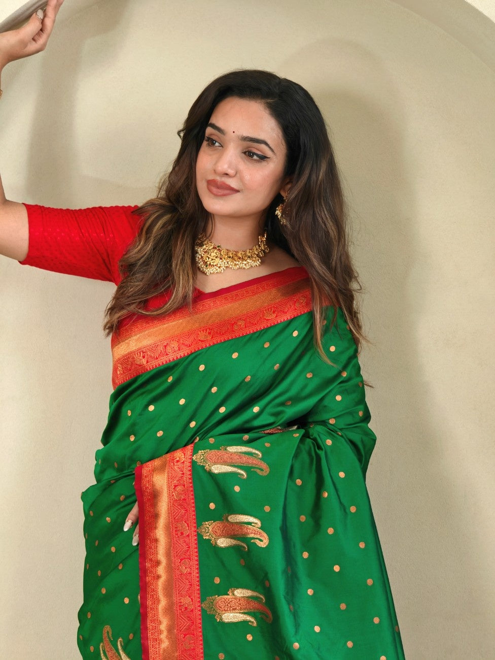 Pure Paithani Silk Saree with Kanchipuram Touch