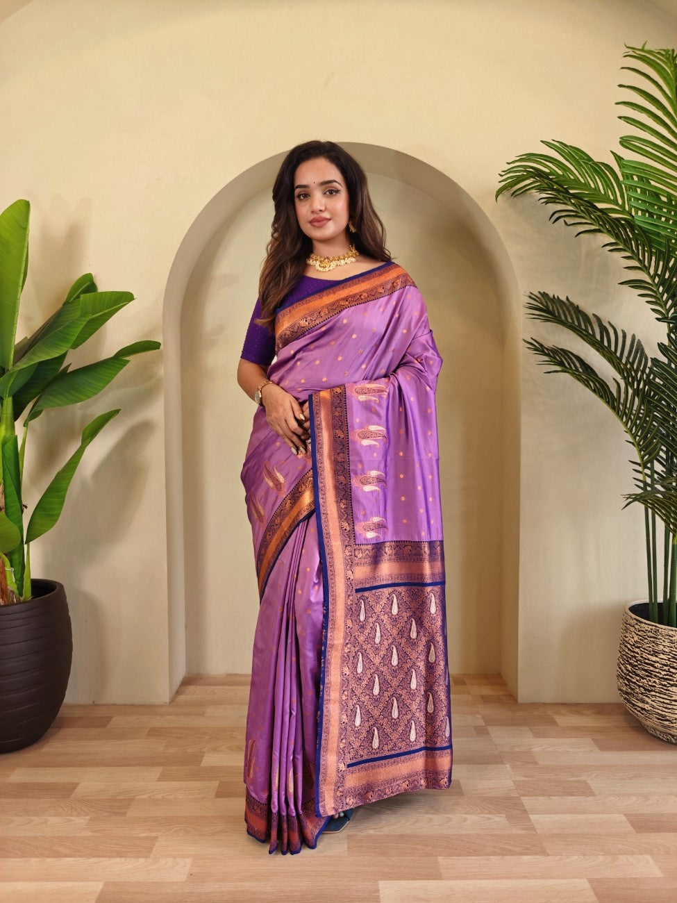 Pure Paithani Silk Saree with Kanchipuram Touch