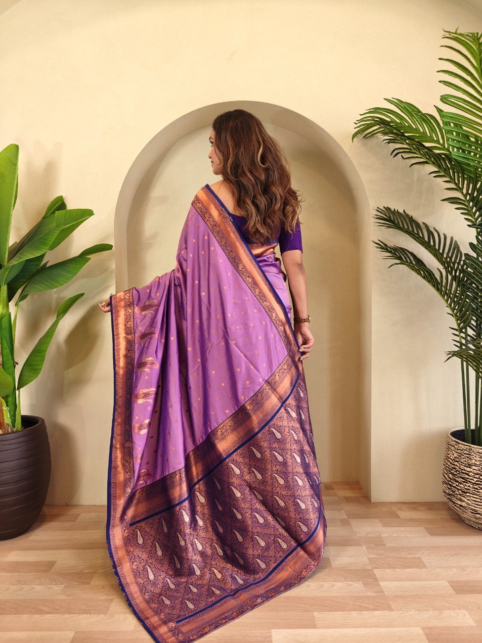 Pure Paithani Silk Saree with Kanchipuram Touch