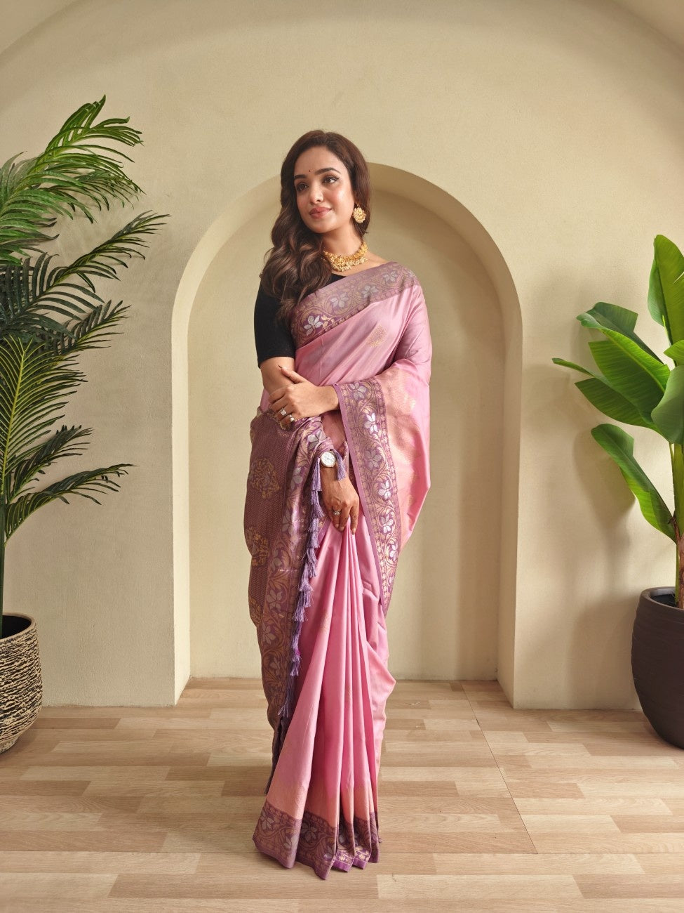  Pure Silk Saree with dual tone