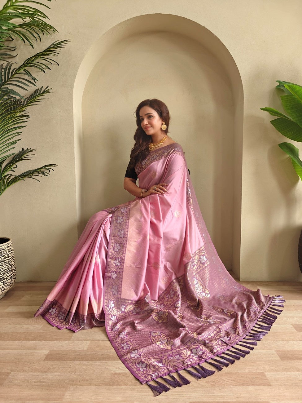  Pure Silk Saree with dual tone