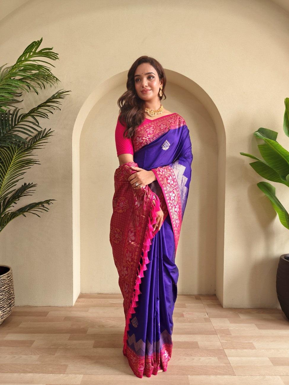  Pure Silk Saree with dual tone