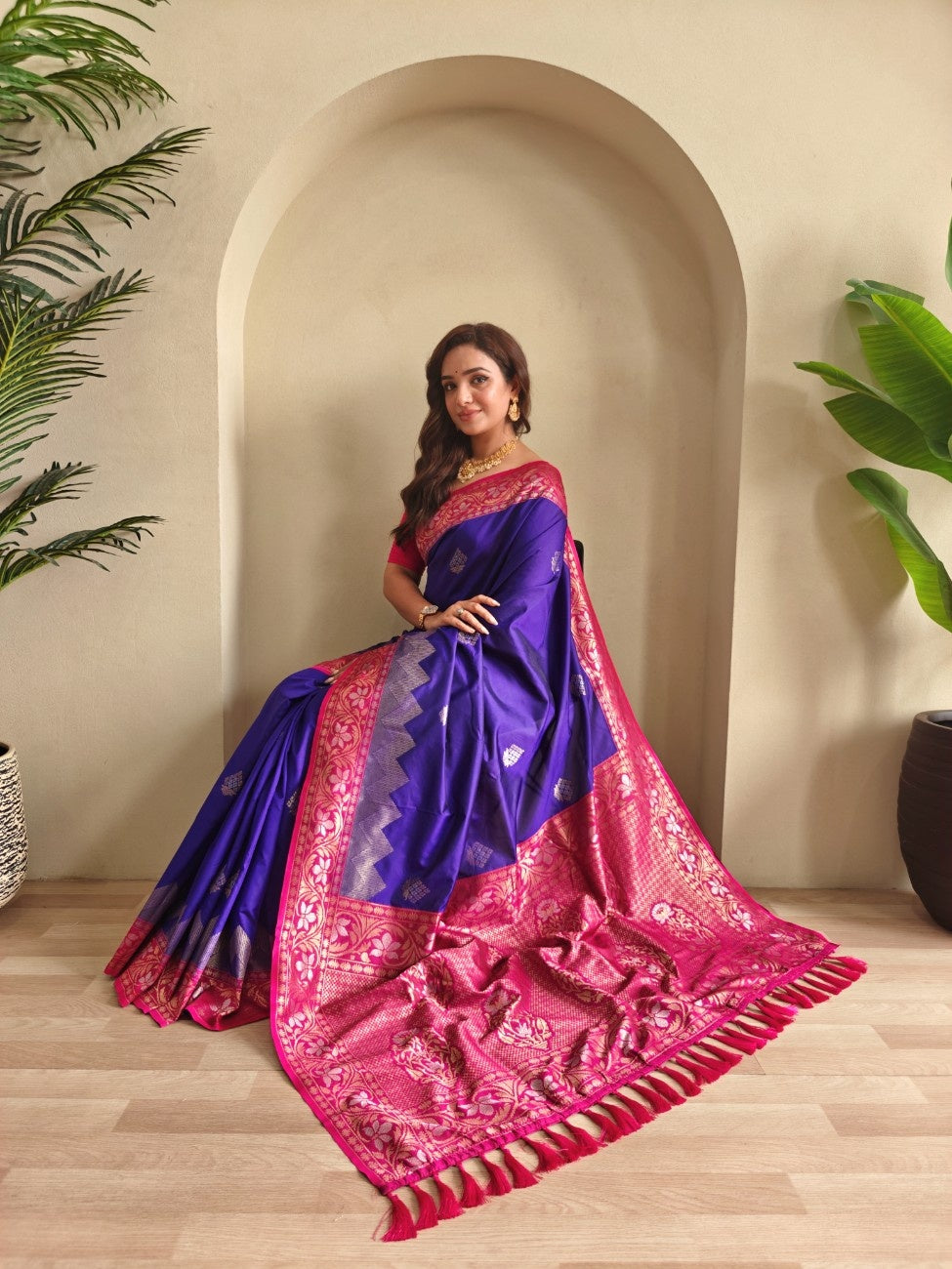  Pure Silk Saree with dual tone