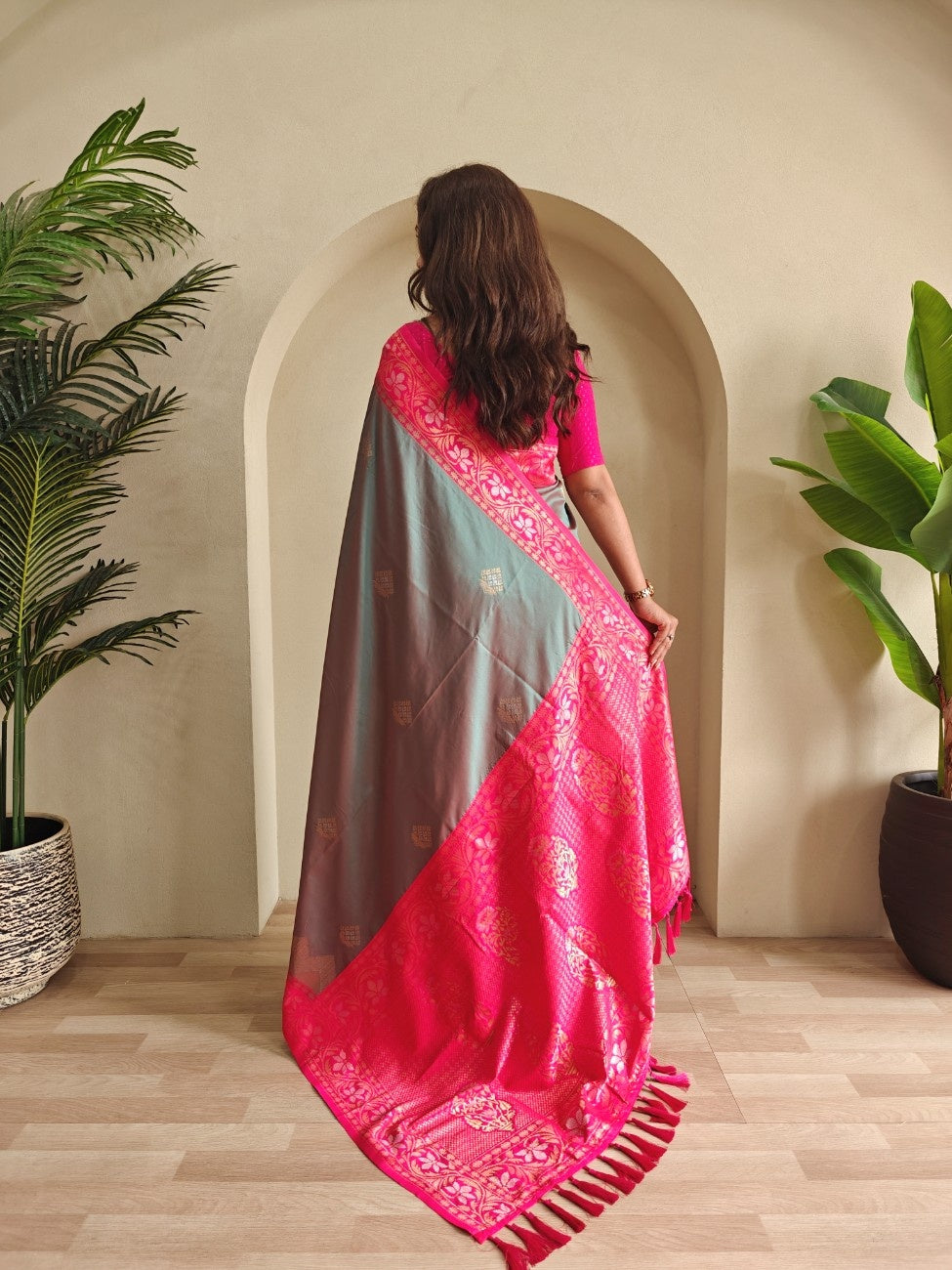  Pure Silk Saree with dual tone