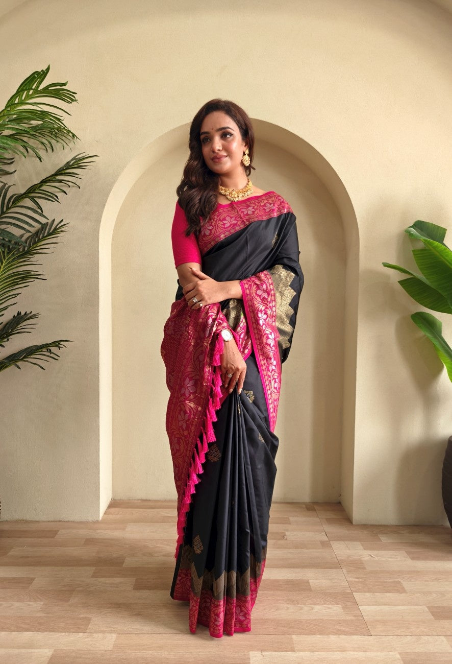  Pure Silk Saree with dual tone