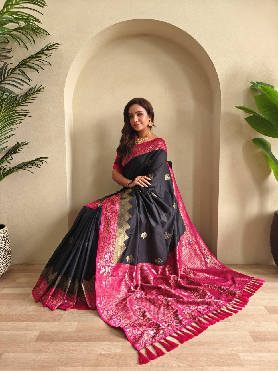  Pure Silk Saree with dual tone