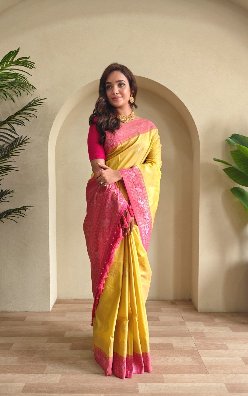 Pure Silk Saree with dual tone