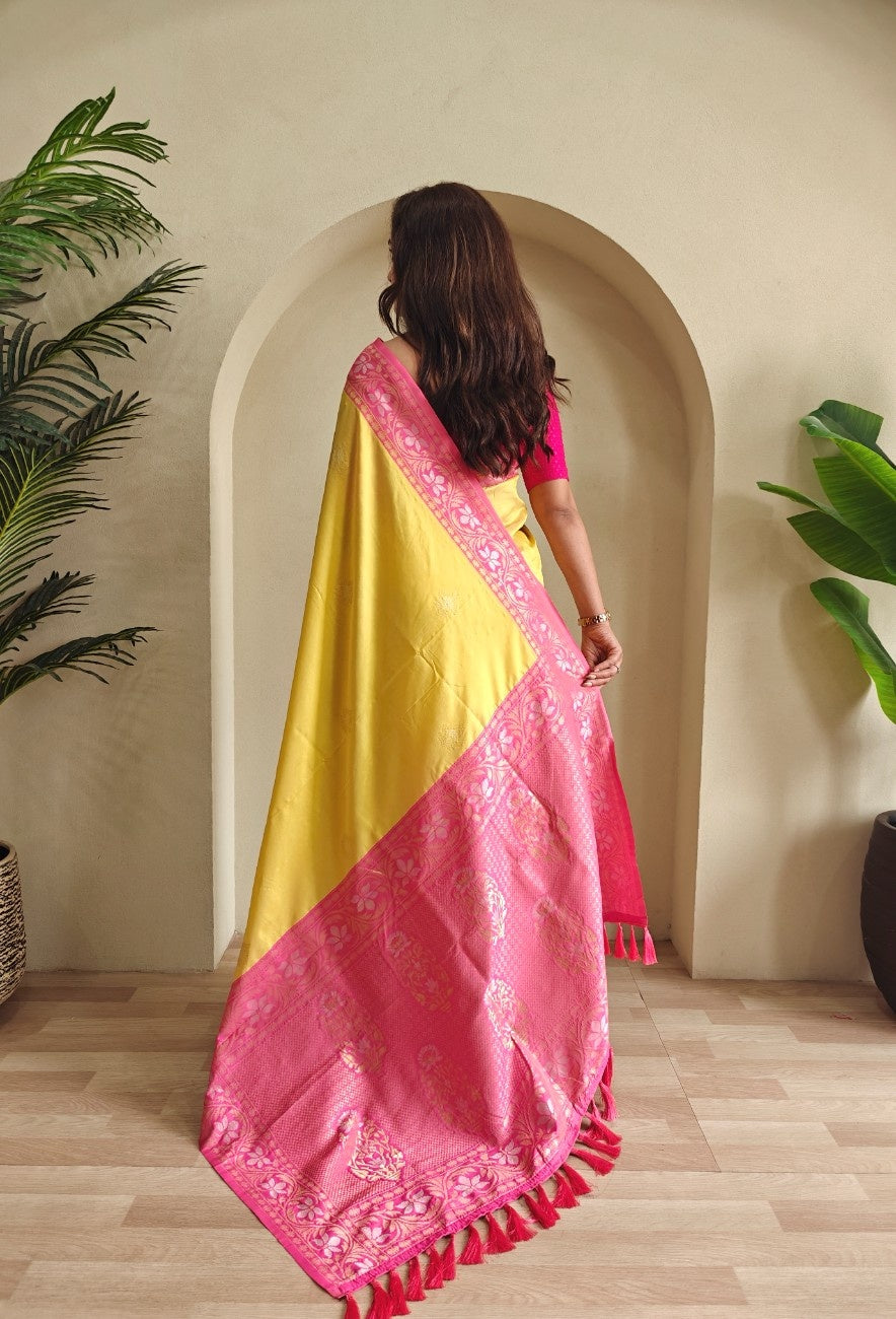  Pure Silk Saree with dual tone