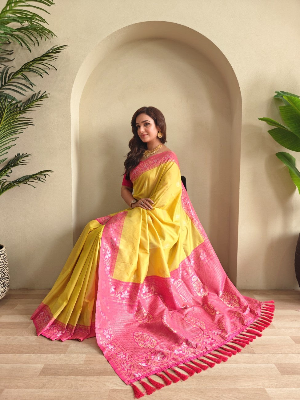  Pure Silk Saree with dual tone