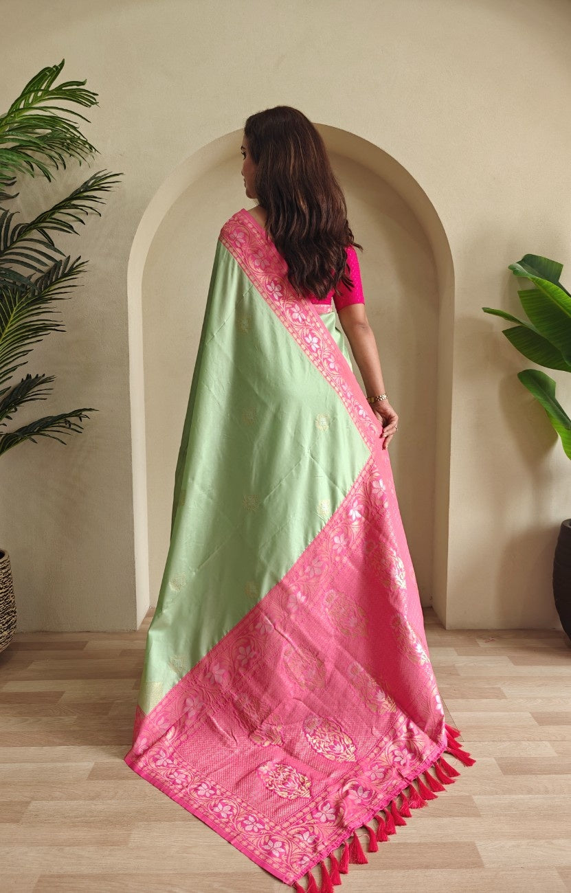  Pure Silk Saree with dual tone