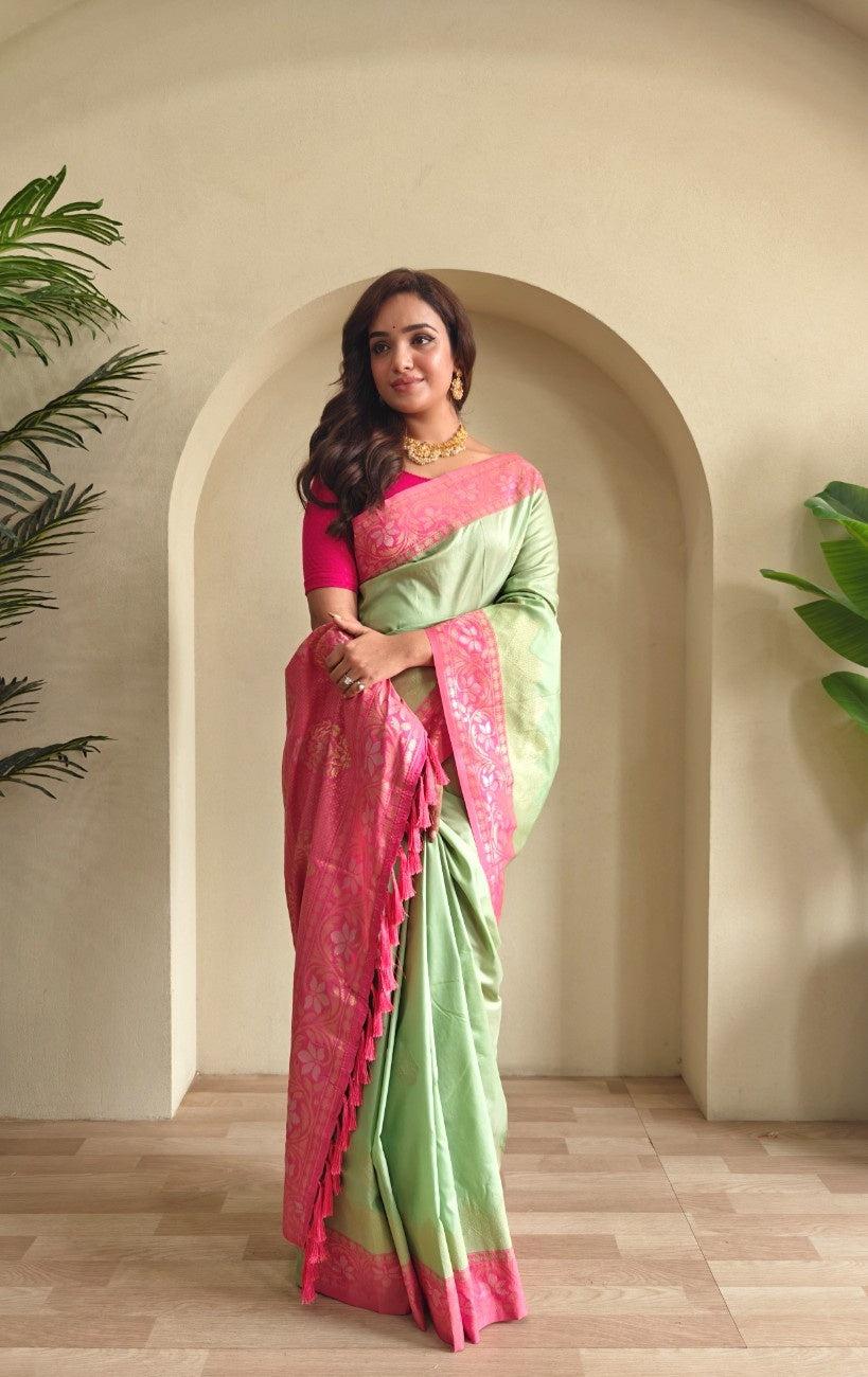  Pure Silk Saree with dual tone