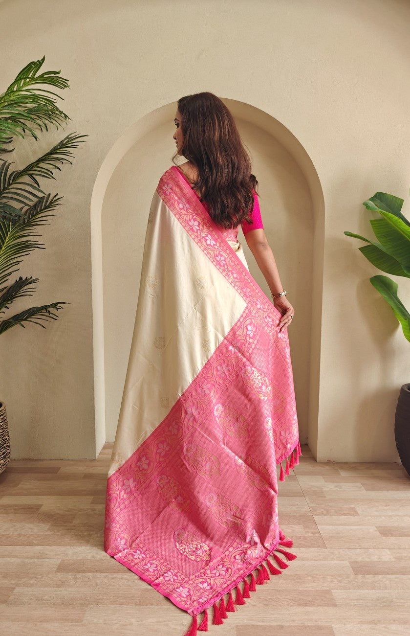  Pure Silk Saree with dual tone