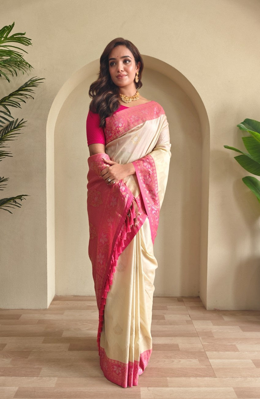  Pure Silk Saree with dual tone
