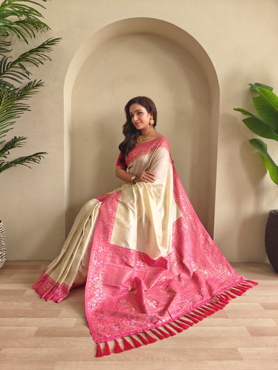  Pure Silk Saree with dual tone