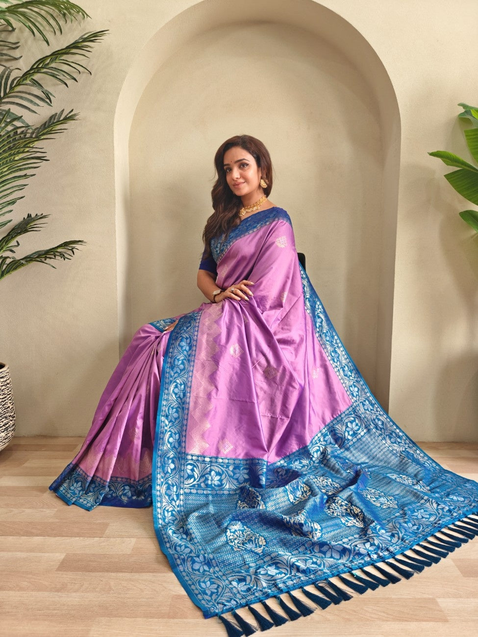  Pure Silk Saree with dual tone