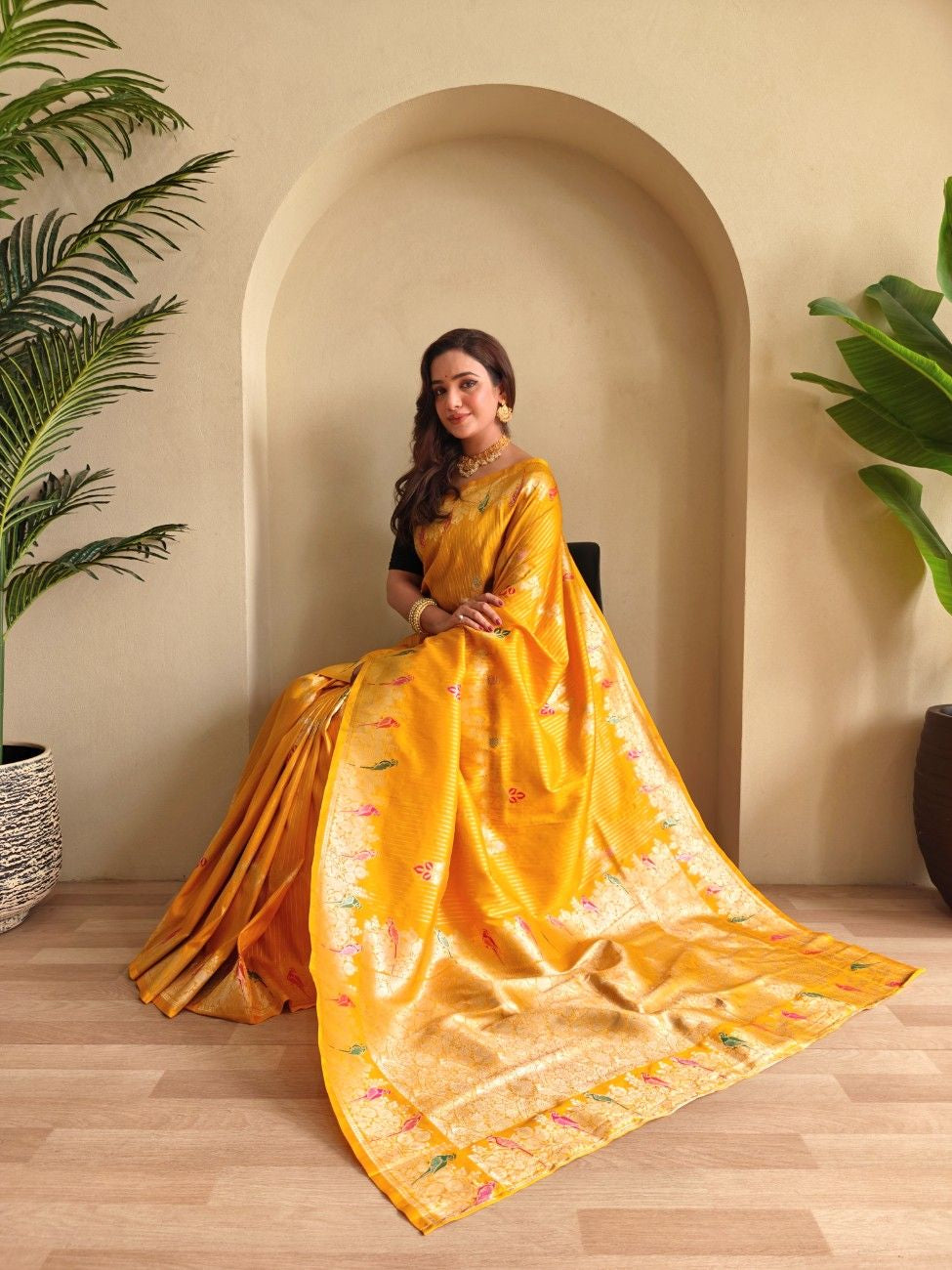 Premium Benarasi Mushro Satin Silk