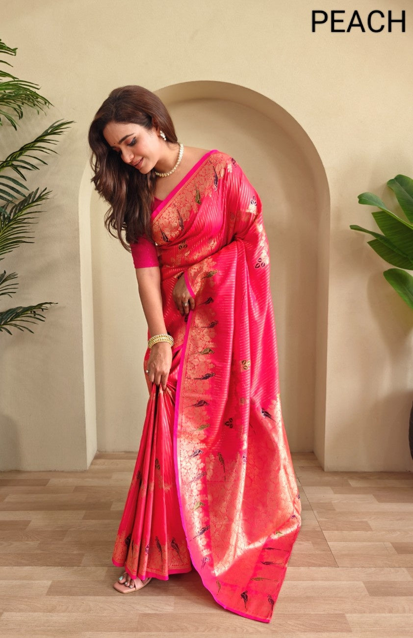 Premium Benarasi Mushro Satin Silk