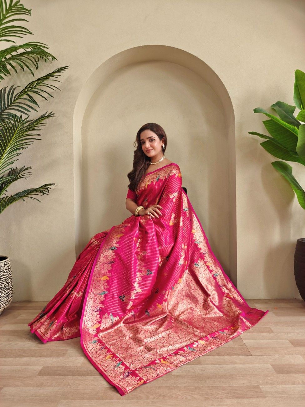 Premium Benarasi Mushro Satin Silk