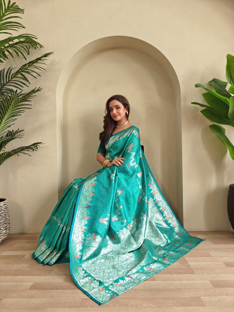 Premium Benarasi Mushro Satin Silk