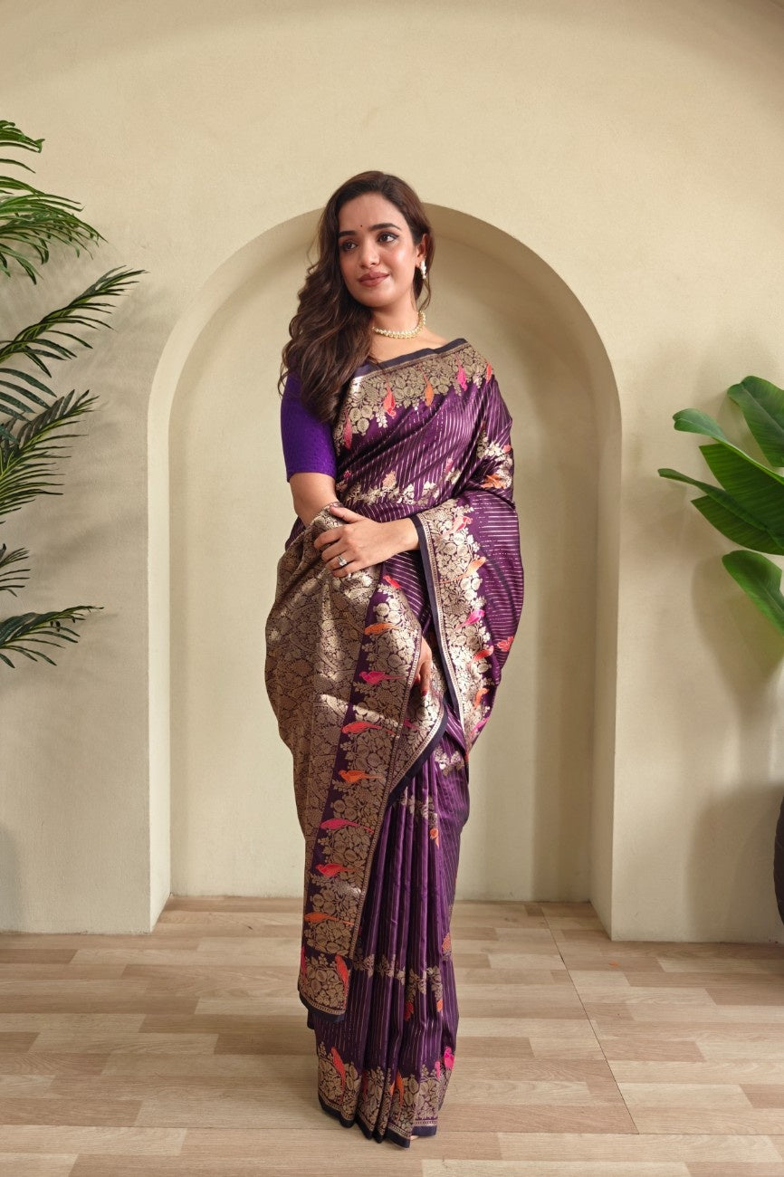 Premium Benarasi Mushro Satin Silk