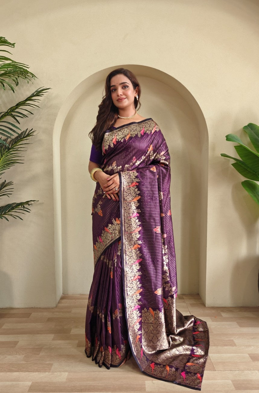 Premium Benarasi Mushro Satin Silk