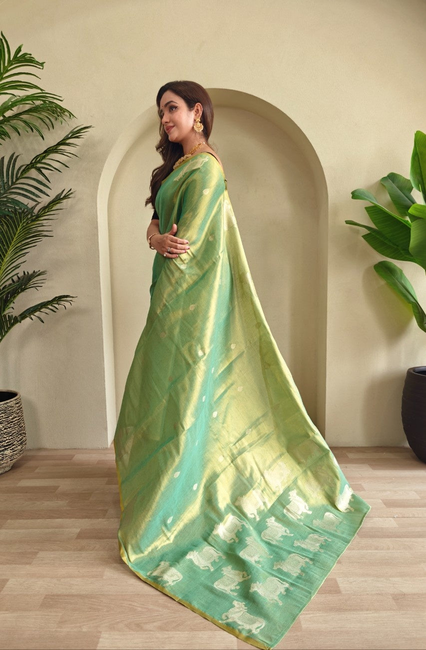 Premium Zari Tissue Weaving Saree