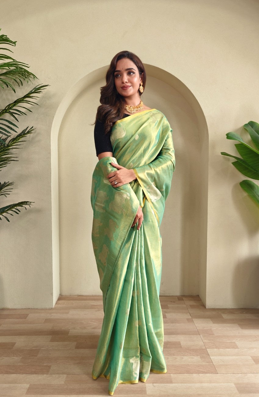 Premium Zari Tissue Weaving Saree