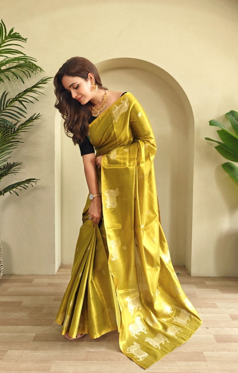 Premium Zari Tissue Weaving Saree
