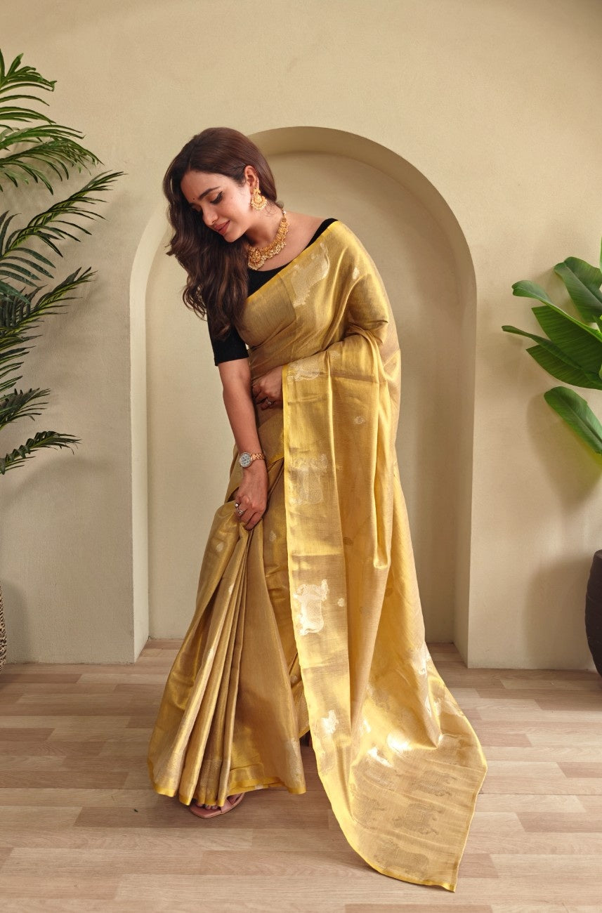 Premium Zari Tissue Weaving Saree