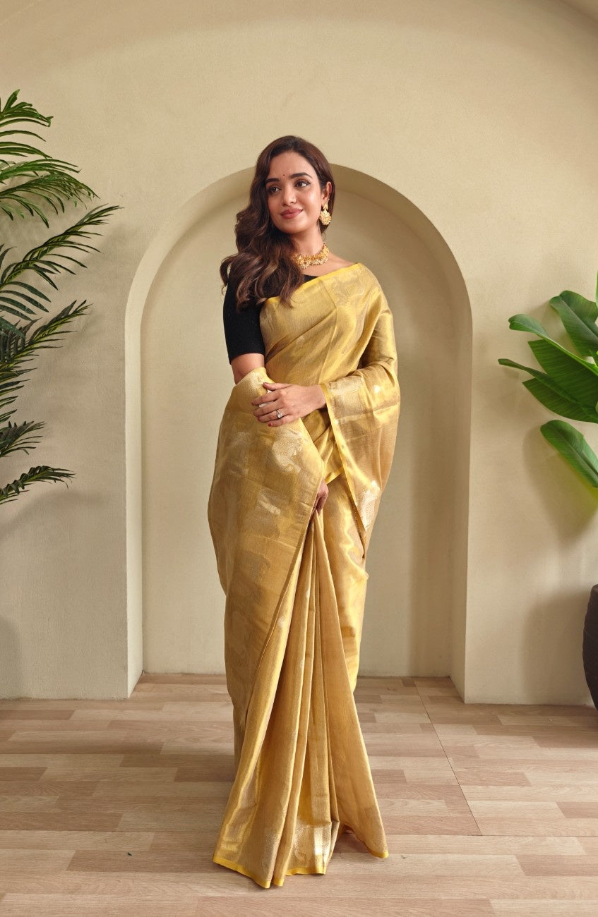 Premium Zari Tissue Weaving Saree