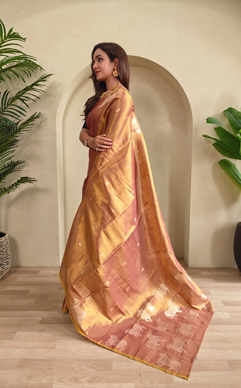 Premium Zari Tissue Weaving Saree