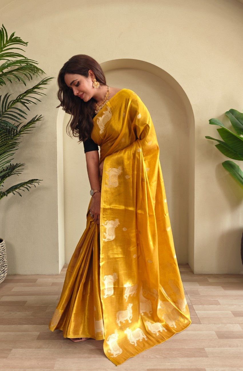 Premium Zari Tissue Weaving Saree