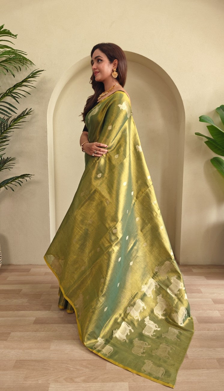 Premium Zari Tissue Weaving Saree