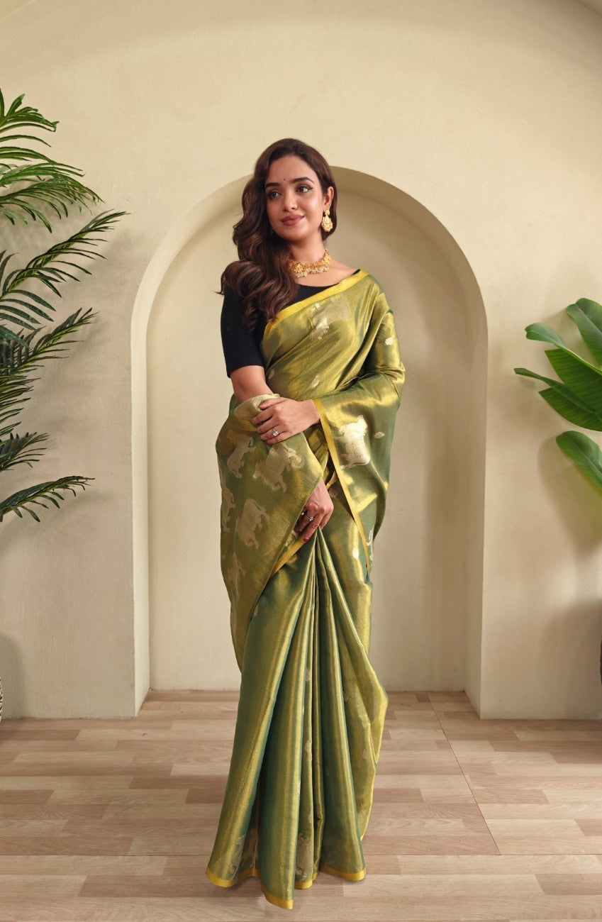 Premium Zari Tissue Weaving Saree