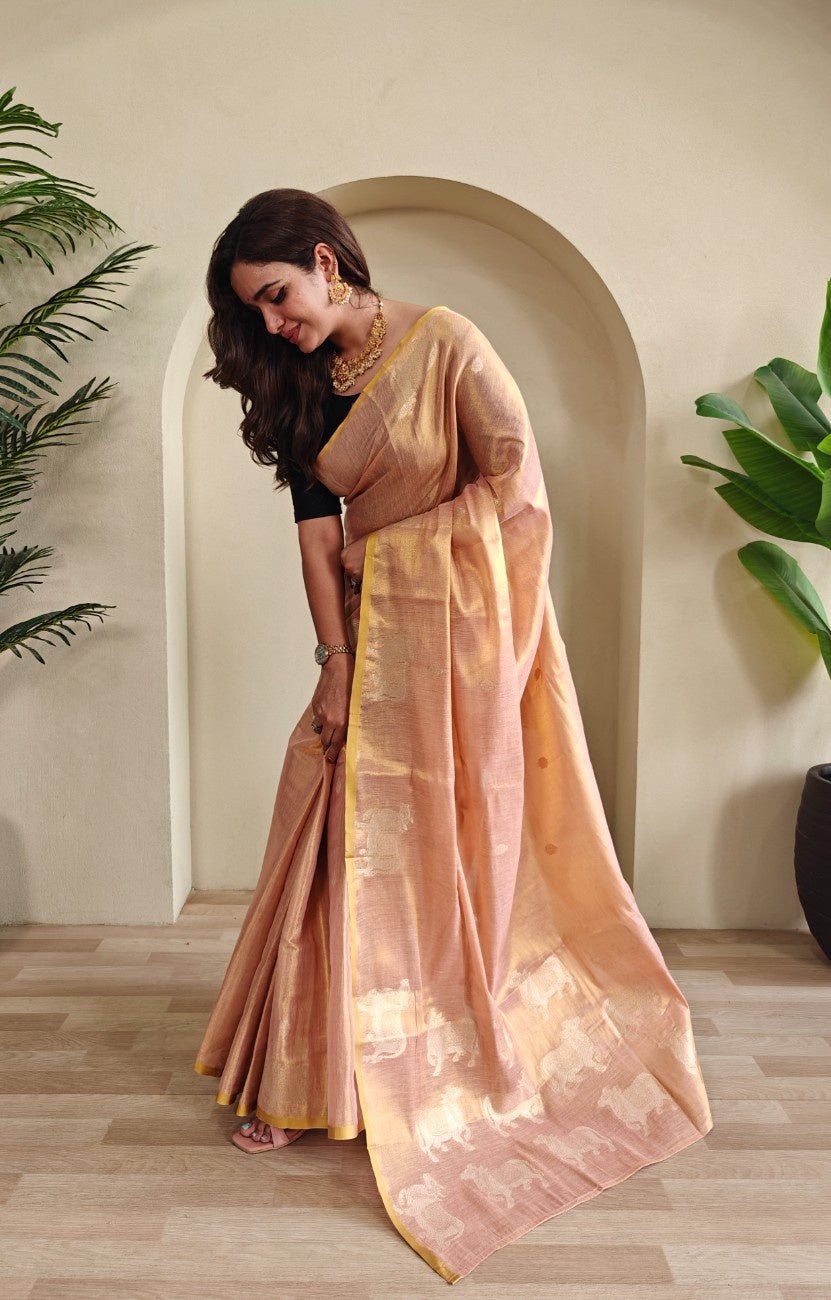 Premium Zari Tissue Weaving Saree