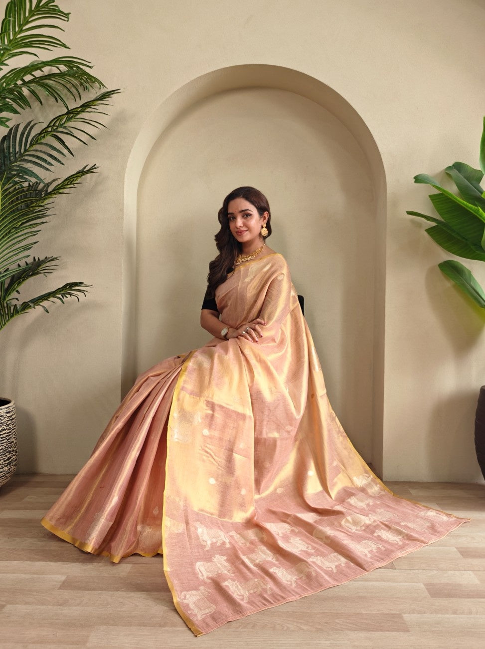 Premium Zari Tissue Weaving Saree