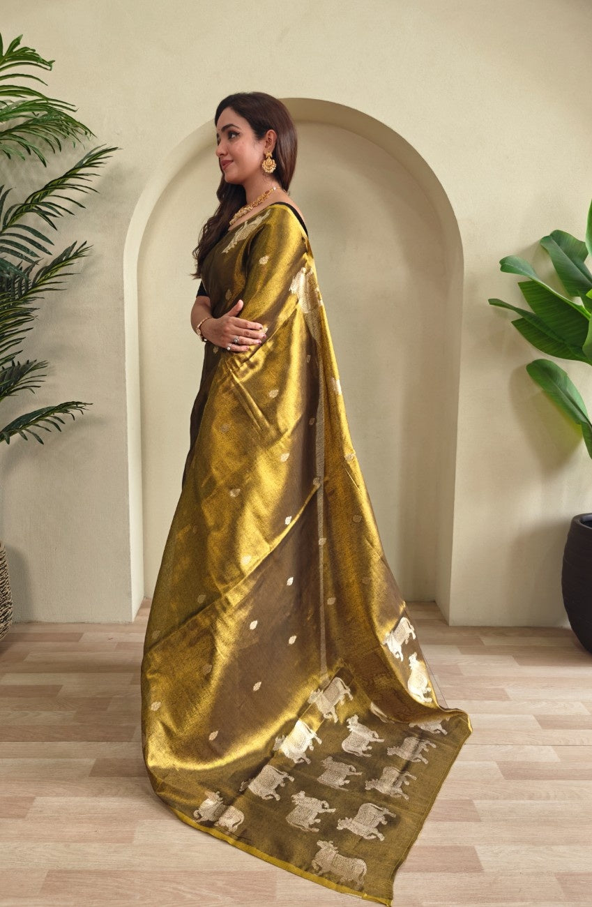 Premium Zari Tissue Weaving Saree