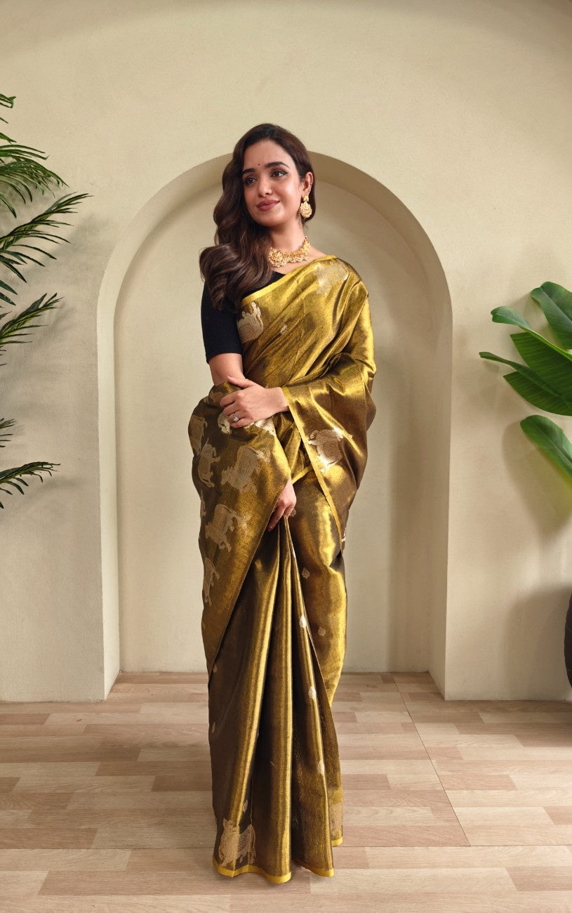 Premium Zari Tissue Weaving Saree