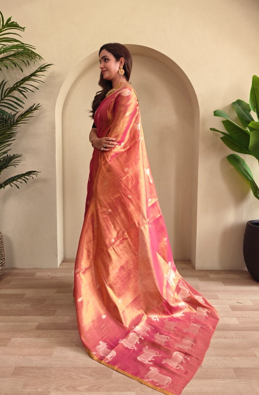 Premium Zari Tissue Weaving Saree