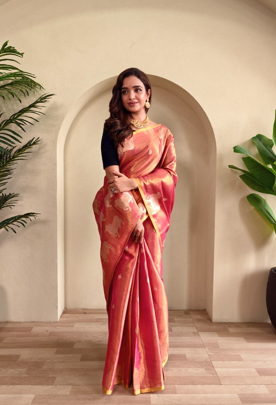 Premium Zari Tissue Weaving Saree