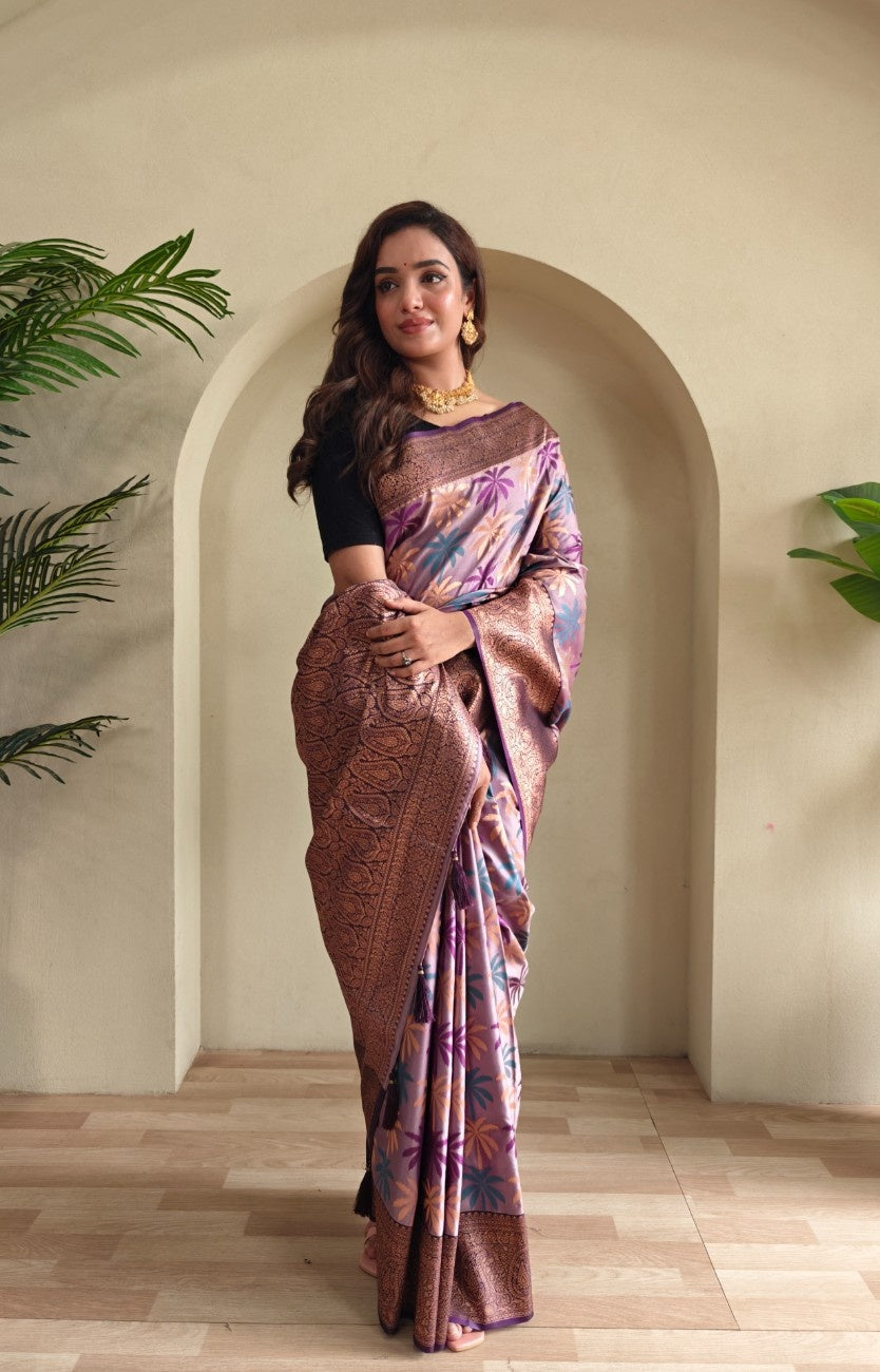 Premium Kanchi Silk Saree with Contrast Rich Border