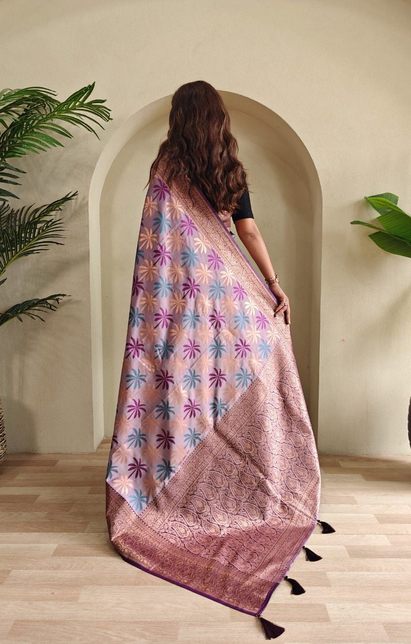 Premium Kanchi Silk Saree with Contrast Rich Border