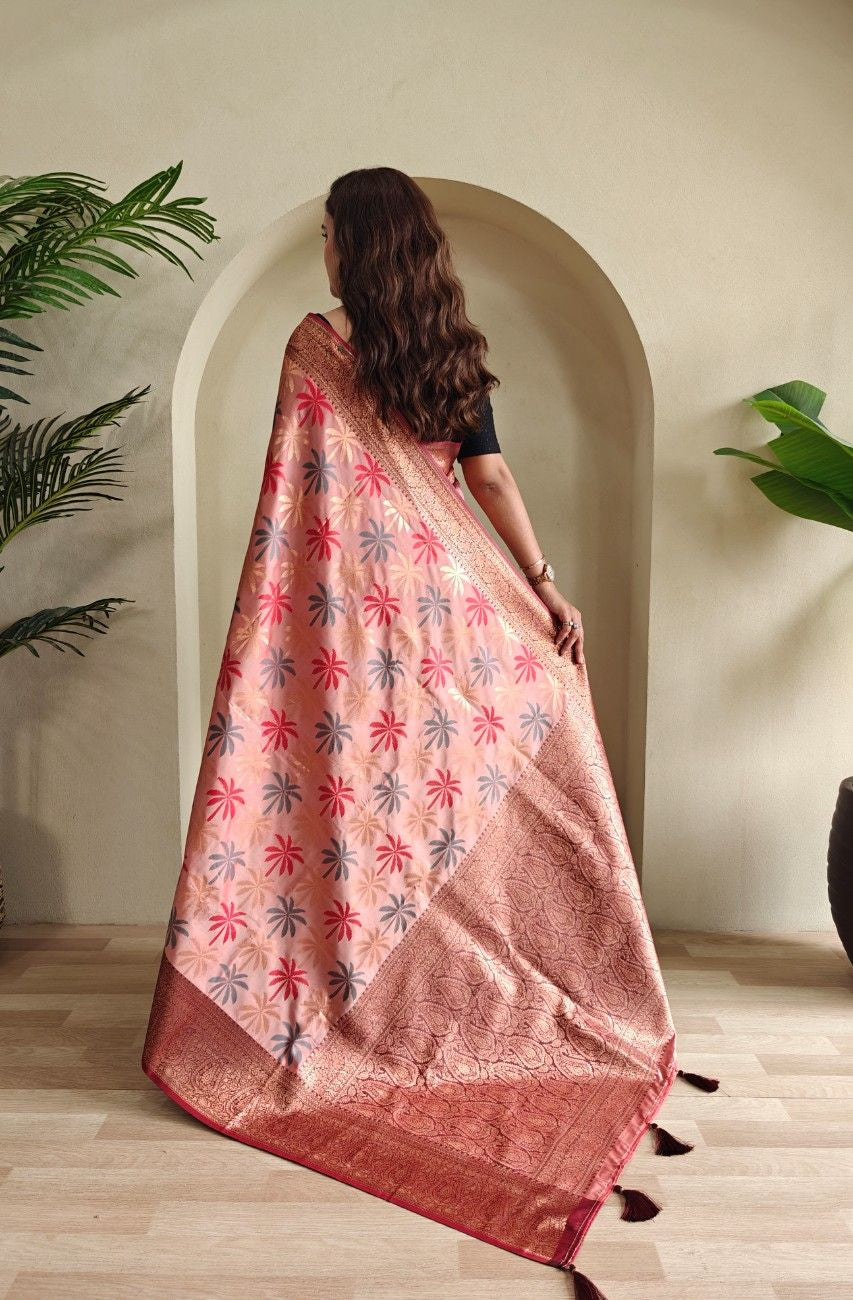 Premium Kanchi Silk Saree with Contrast Rich Border