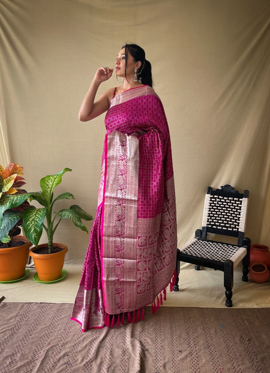  Pure Silk Saree with rich pallu and attractive border