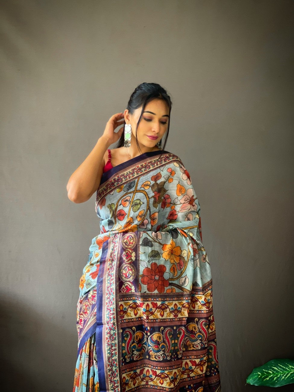 Cotton Sarees With Kalamkari Digital Print