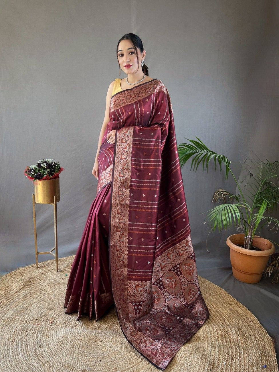 Pure Silk Saree With Lining Zari Weaving Design