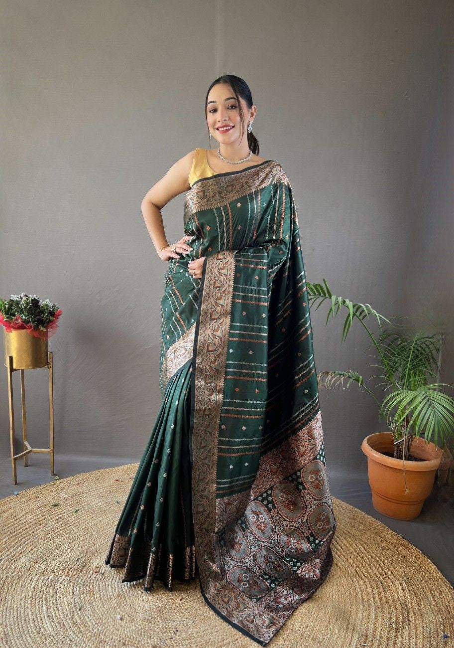 Pure Silk Saree With Lining Zari Weaving Design