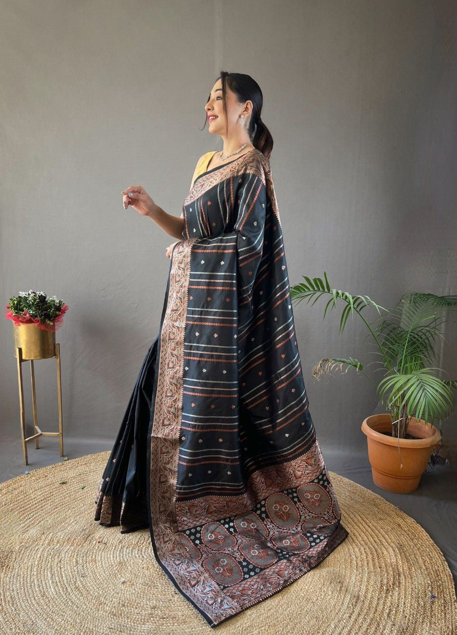 Pure Silk Saree With Lining Zari Weaving Design