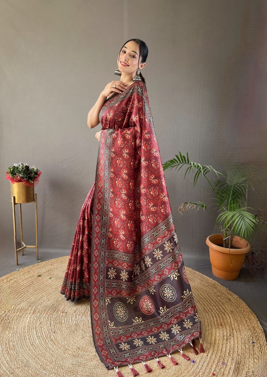 Pure Silk Saree With Digital Print