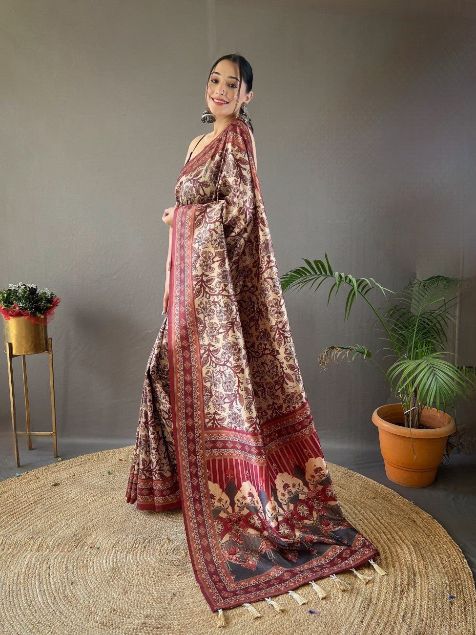 Pure Silk Saree With Digital Print